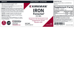 Kirkman Iron 25 mg Bio-Max Ferrochel chelate structure indicating advanced absorption.
