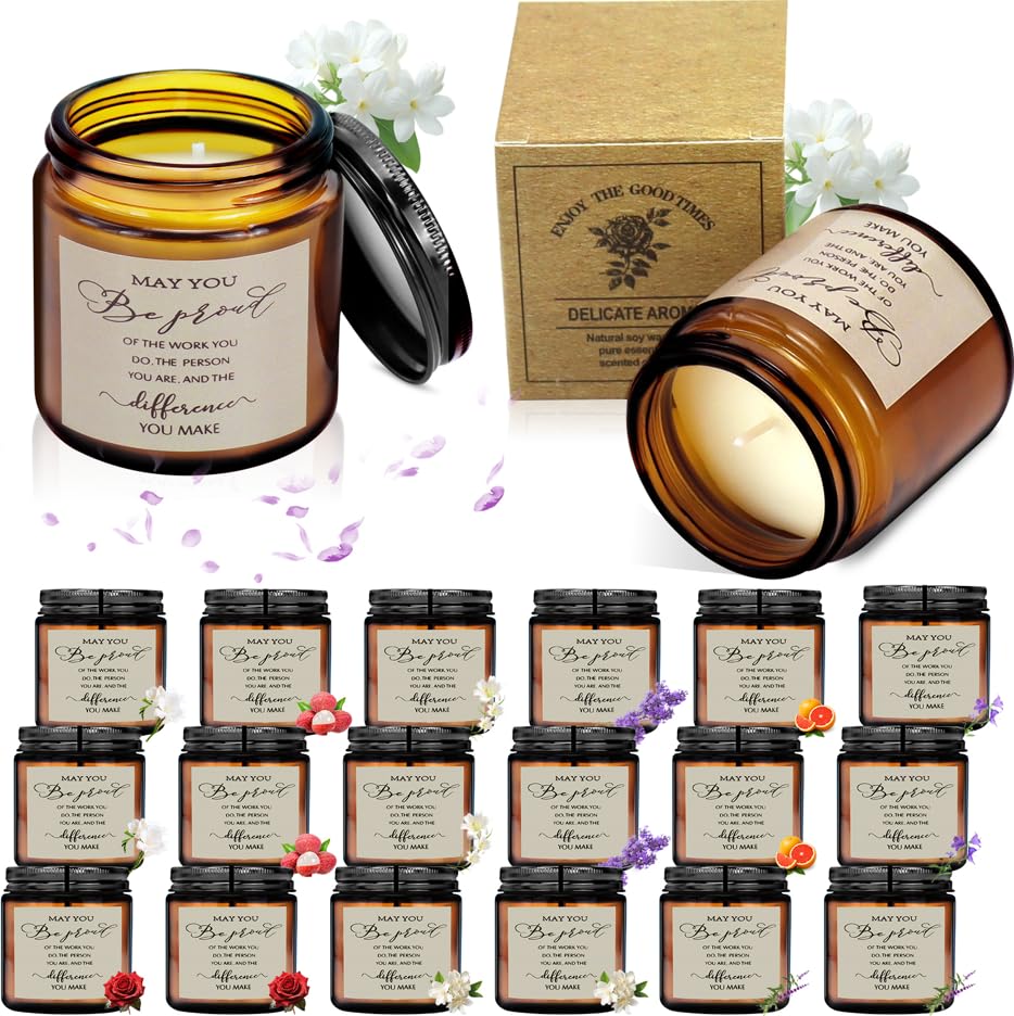 KisSealed 20pcs scented candles jars for home decor and thoughtful workplace gifts.