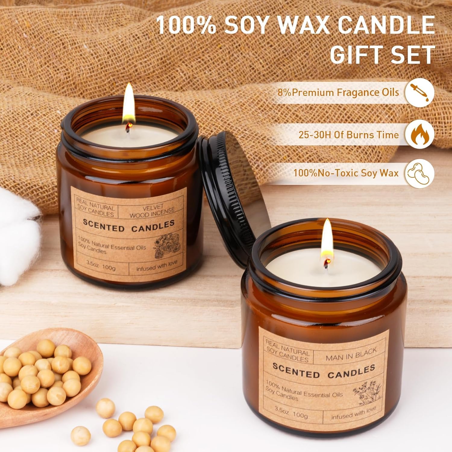 KIYTARBOO Man in Black candle for cozy evenings and mood enhancement