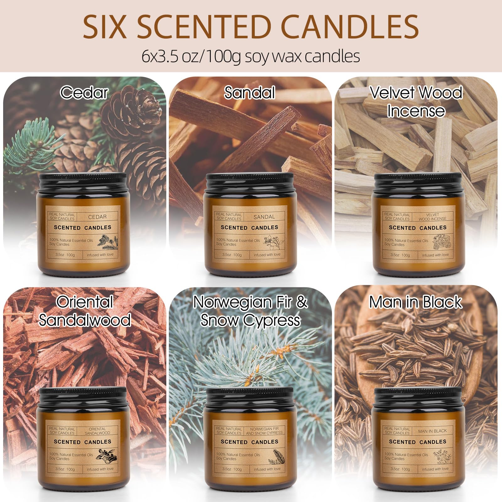 KIYTARBOO Oriental Sandalwood candle offers warm, inviting aroma for relaxation
