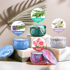 KIYTARBOO scented candles in lavender, rose, jasmine, lemon offering spa-like ambience.