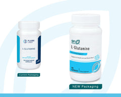 Klaire L-Glutamine capsules close-up highlighting capsule texture for gut support