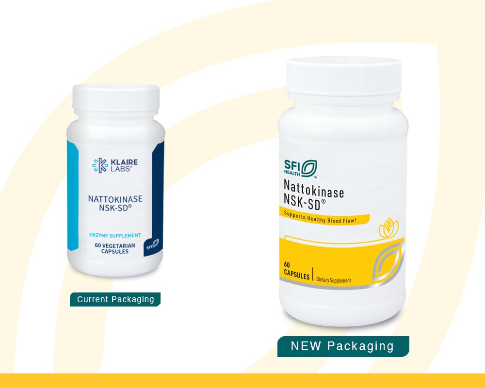 Nattokinase NSK-SD capsules shown for daily wellness routine.
