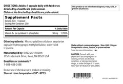 Klaire Labs P-5-P label details emphasizing hypoallergenic ingredients.