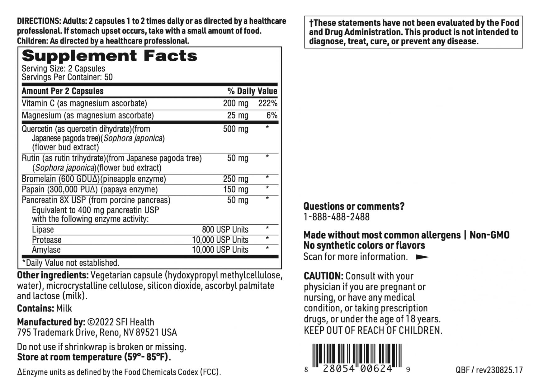 Vitamin C buffered with magnesium suggests histamine metabolism support.
