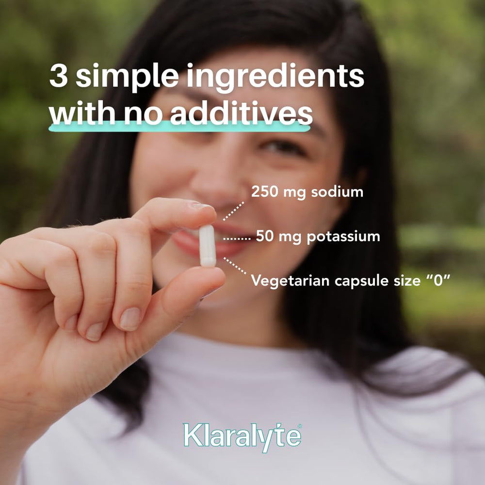 Klaralyte capsule close-up showing vegetarian capsule and clean ingredients