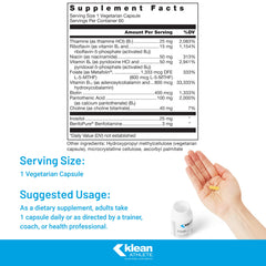 Klean Athlete Klean B-Complex capsules ready for daily athletic nutrition.