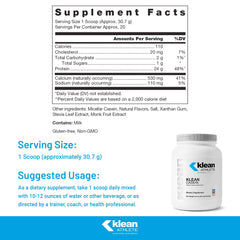 Klean Athlete Klean Casein protein scoop measures a consistent serving for steady amino acid release.