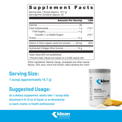 Klean Athlete Klean Collagen+C label close-up highlighting NSF Certified for Sport