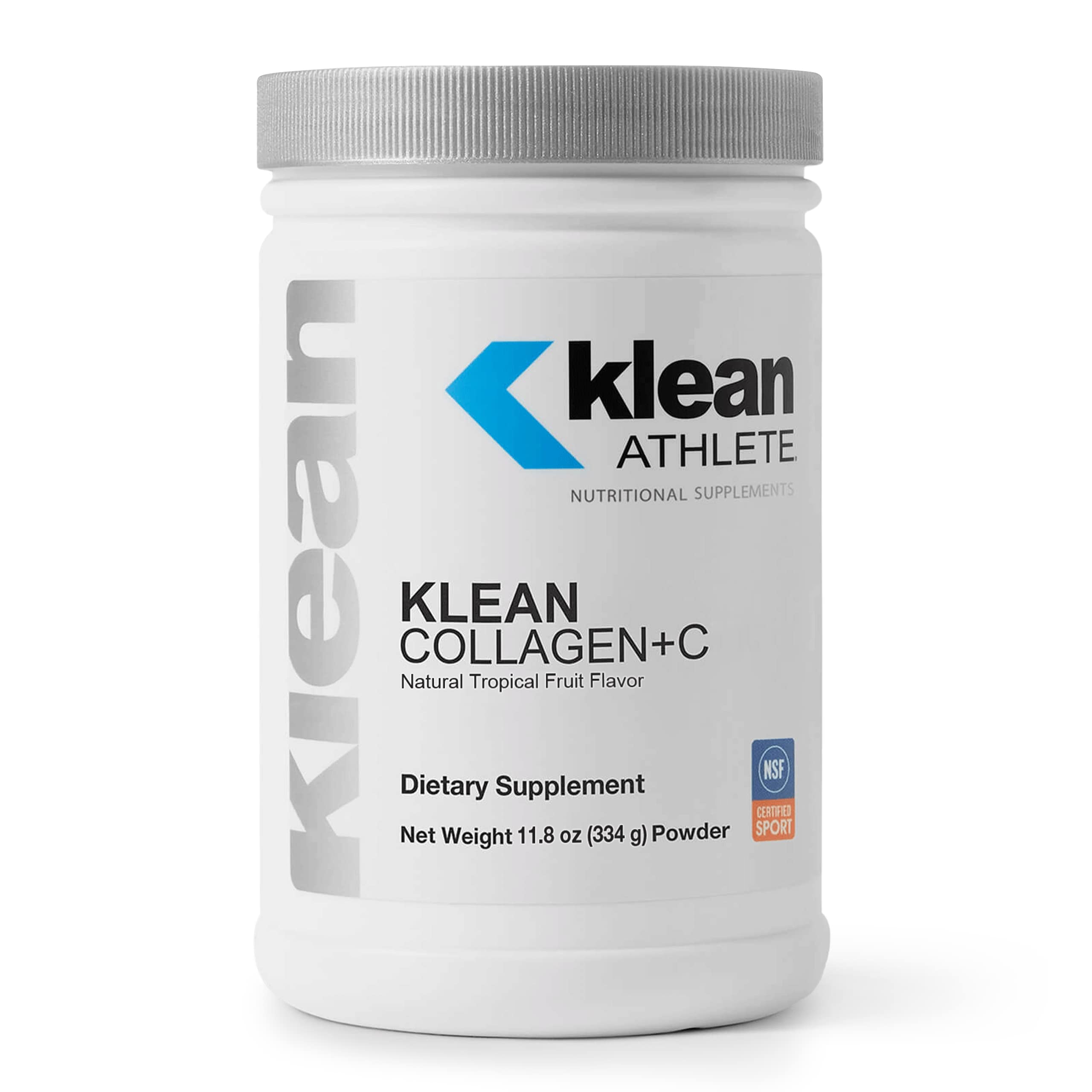 Klean Athlete Klean Collagen+C tropical flavor bottle ready to support mobility