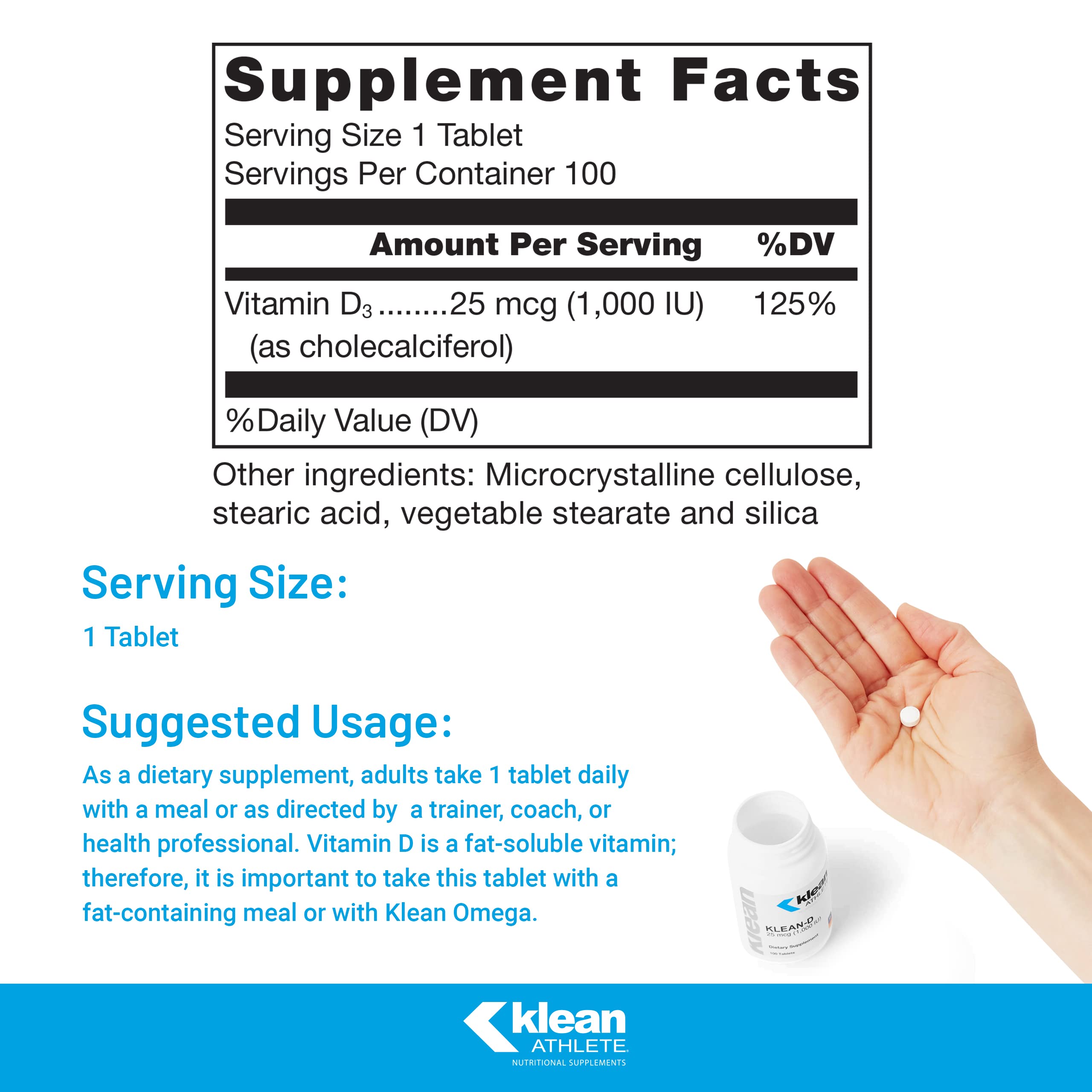 Klean Athlete Klean-D bottle cap shown for easy daily dosage and on-the-go use