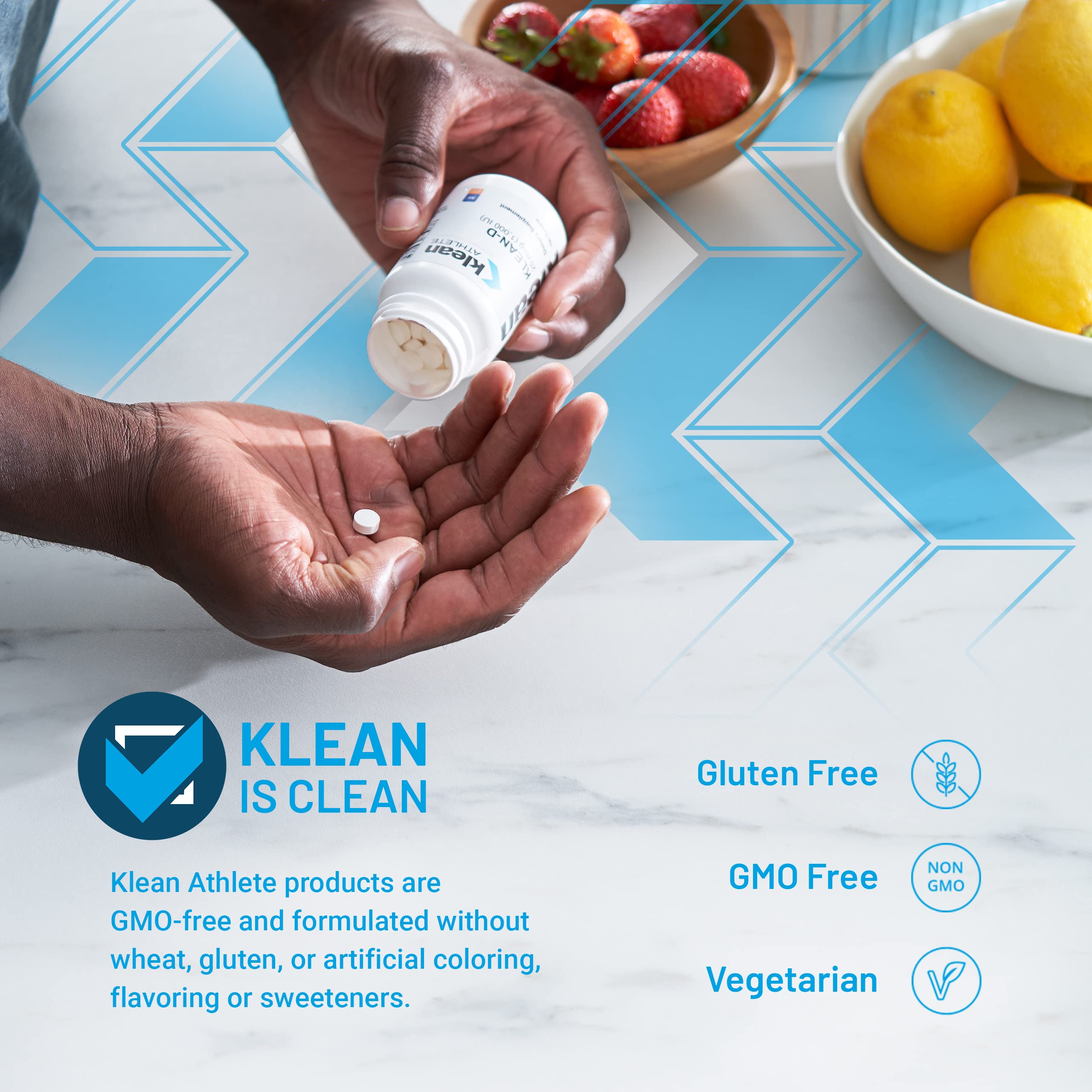 Klean Athlete Klean-D bottle label emphasizing NSF Certified for Sport quality