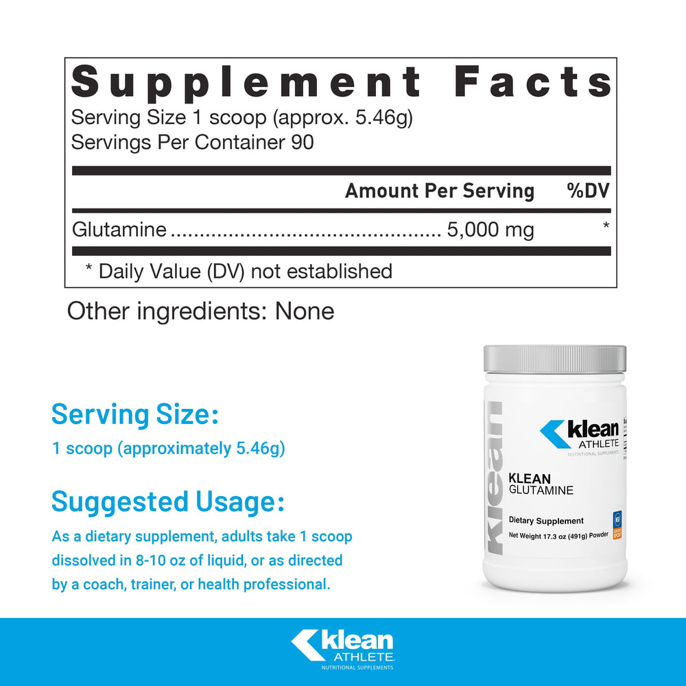 Klean Glutamine powder ready for GI health support in water.