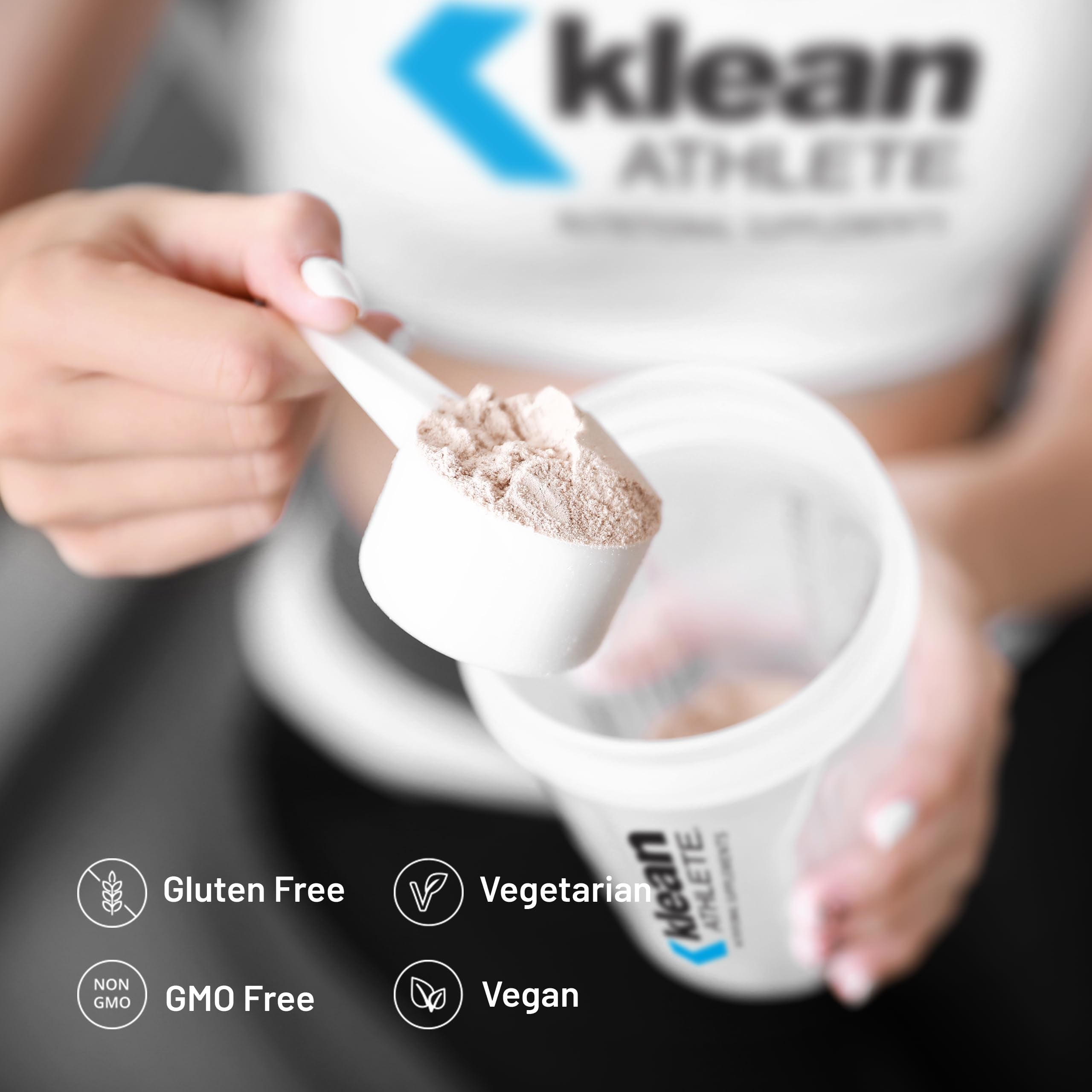 Serving scoop next to canister showing 5,000 mg per serving for immune health.