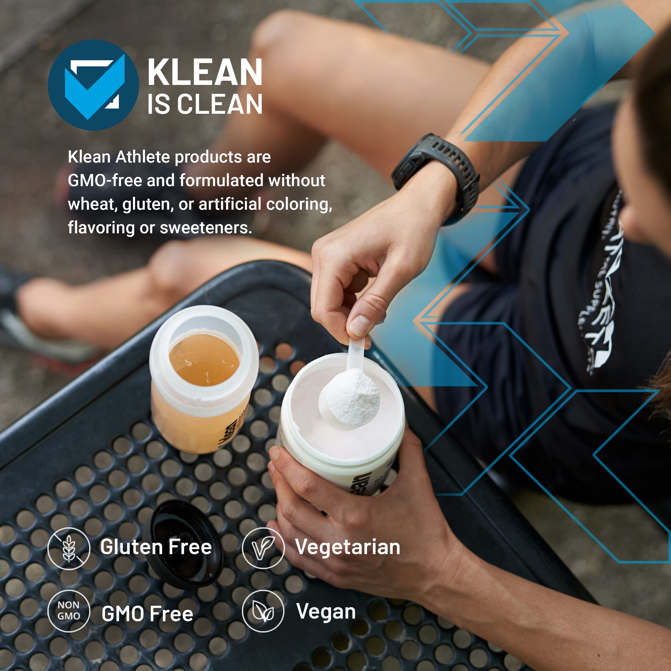 Klean Athlete Klean Hydration natural orange label emphasizes refreshing flavor during activity