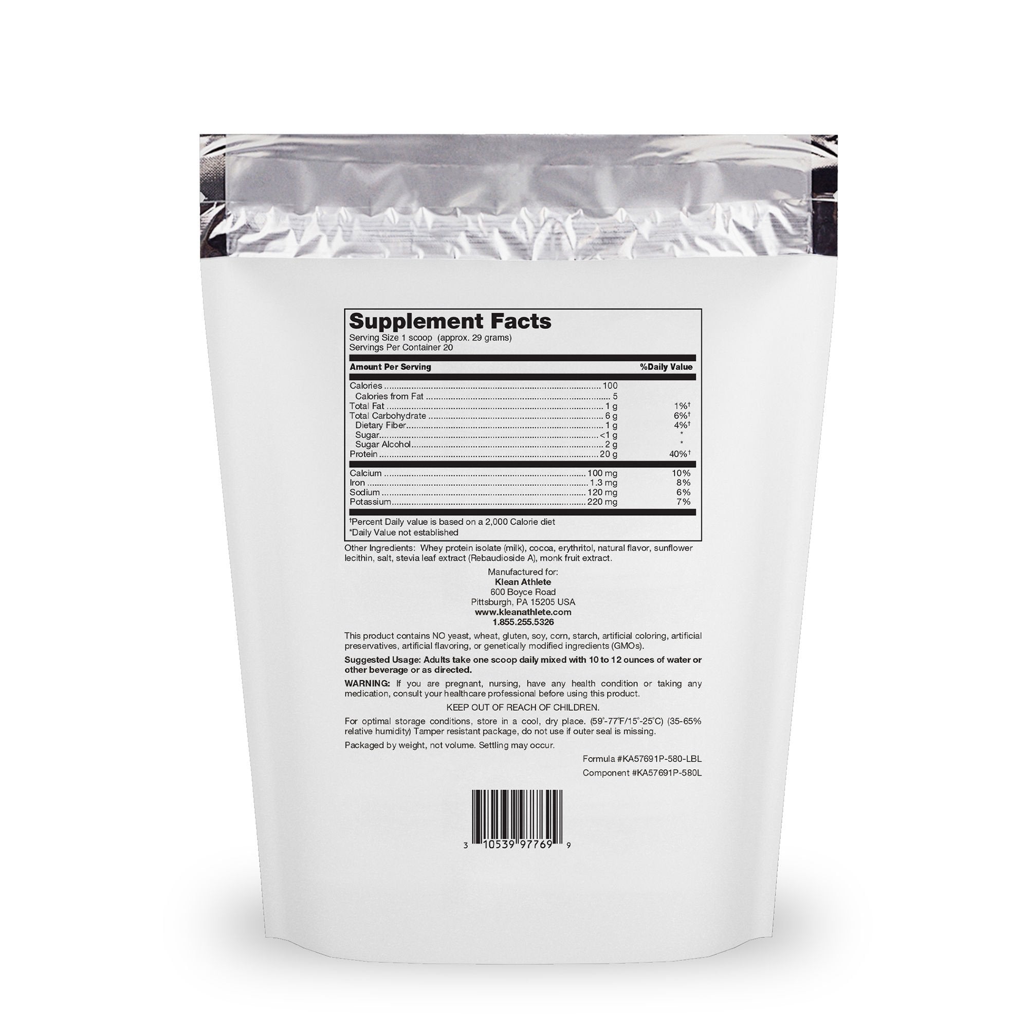 Klean Isolate shake shows natural chocolate flavor for convenient post-workout protein