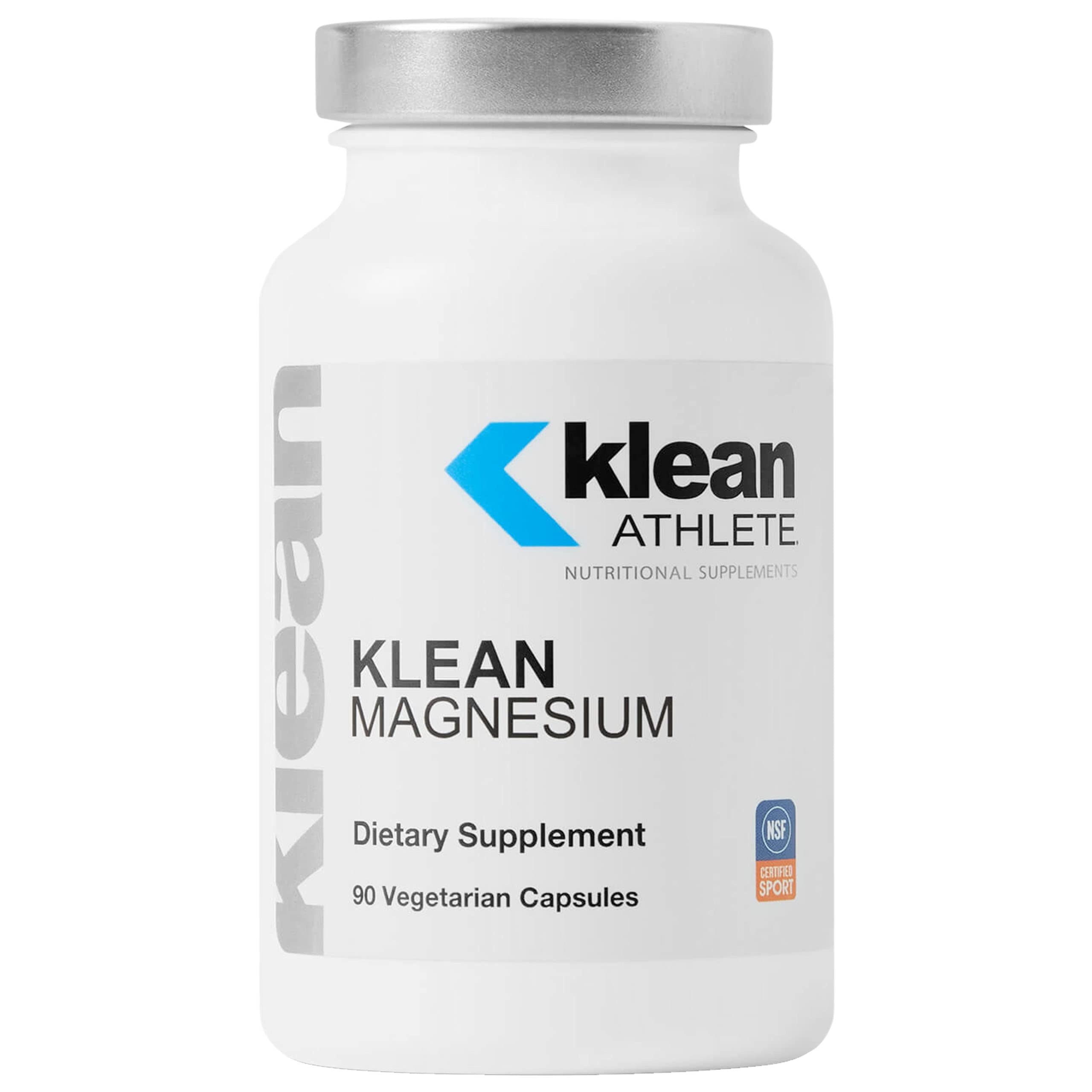 Klean Magnesium bottle label highlights energy support for workouts.