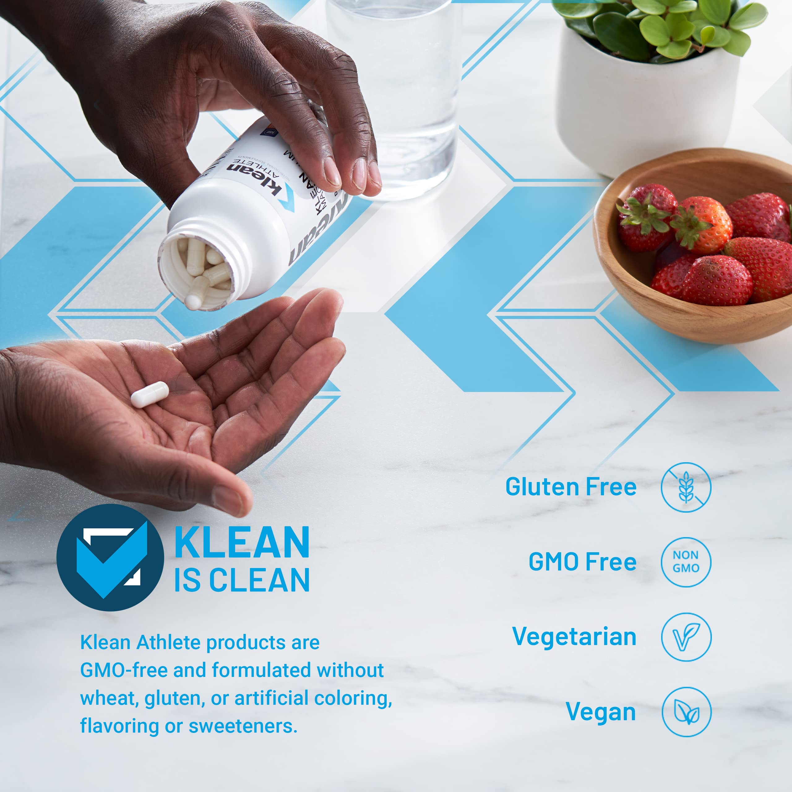 Klean Magnesium being poured into a shaker cup.