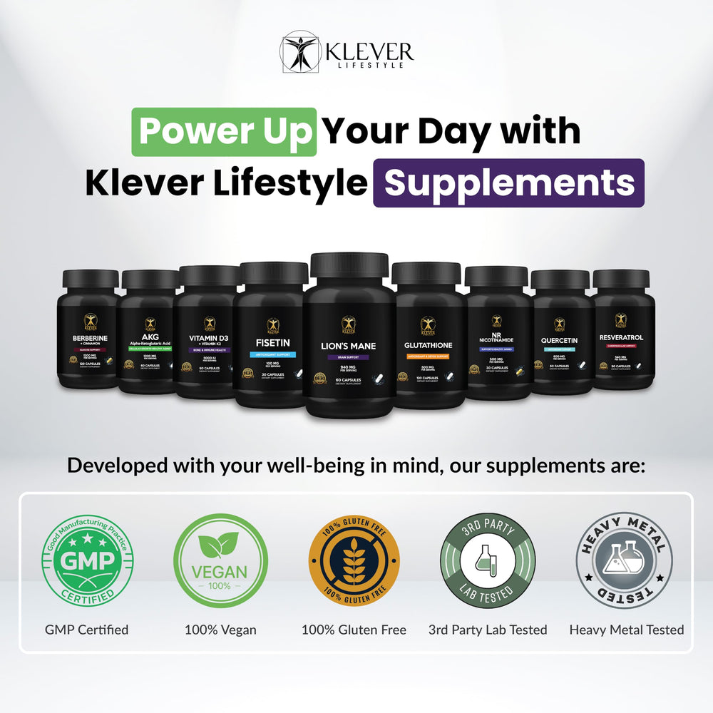 Klever Lifestyle berberine capsules dispensed illustrate simple daily use