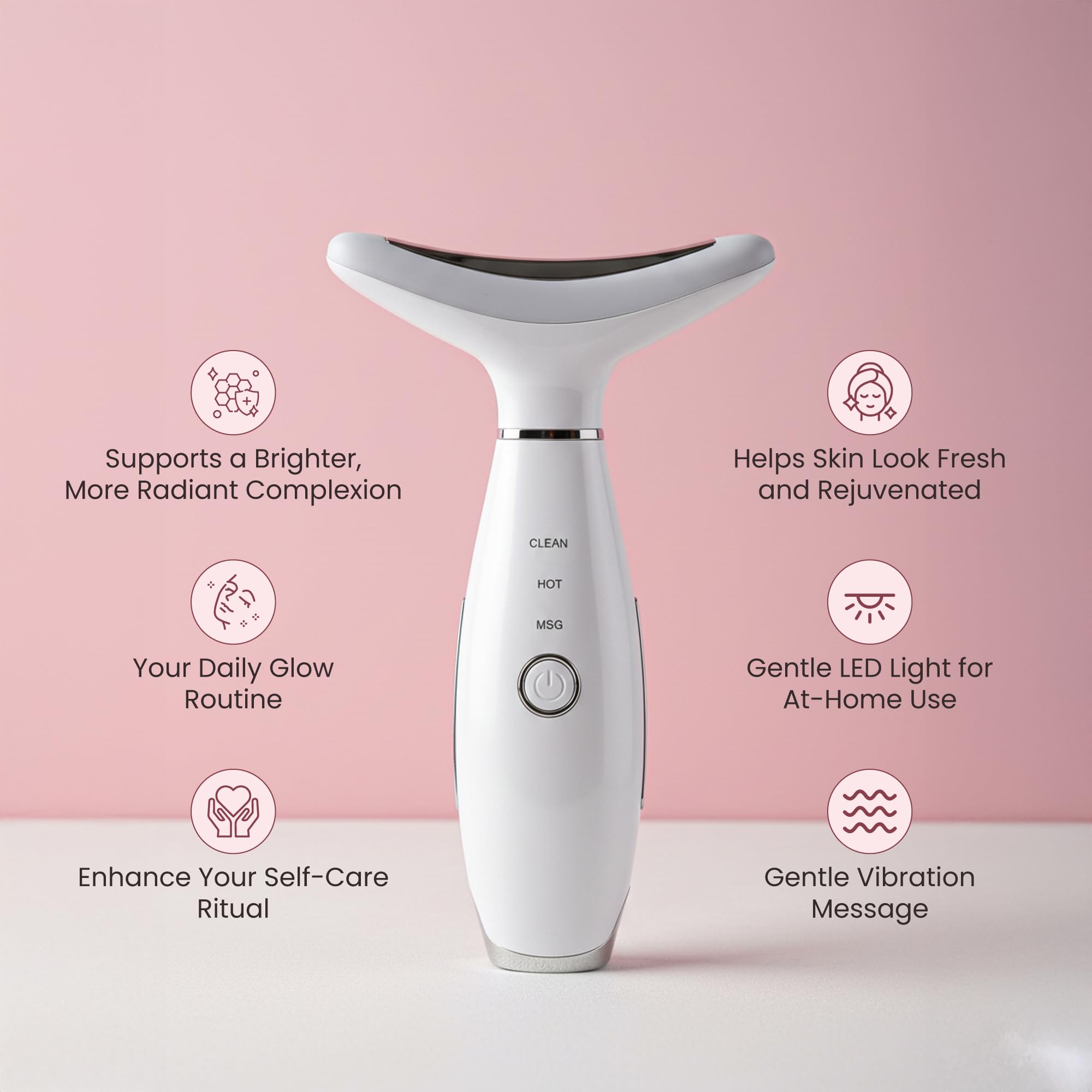 KLYVER device displaying 7 LED color modes to enhance your skincare routine