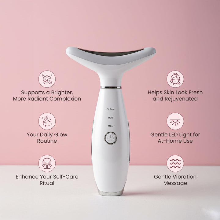 KLYVER device displaying 7 LED color modes to enhance your skincare routine