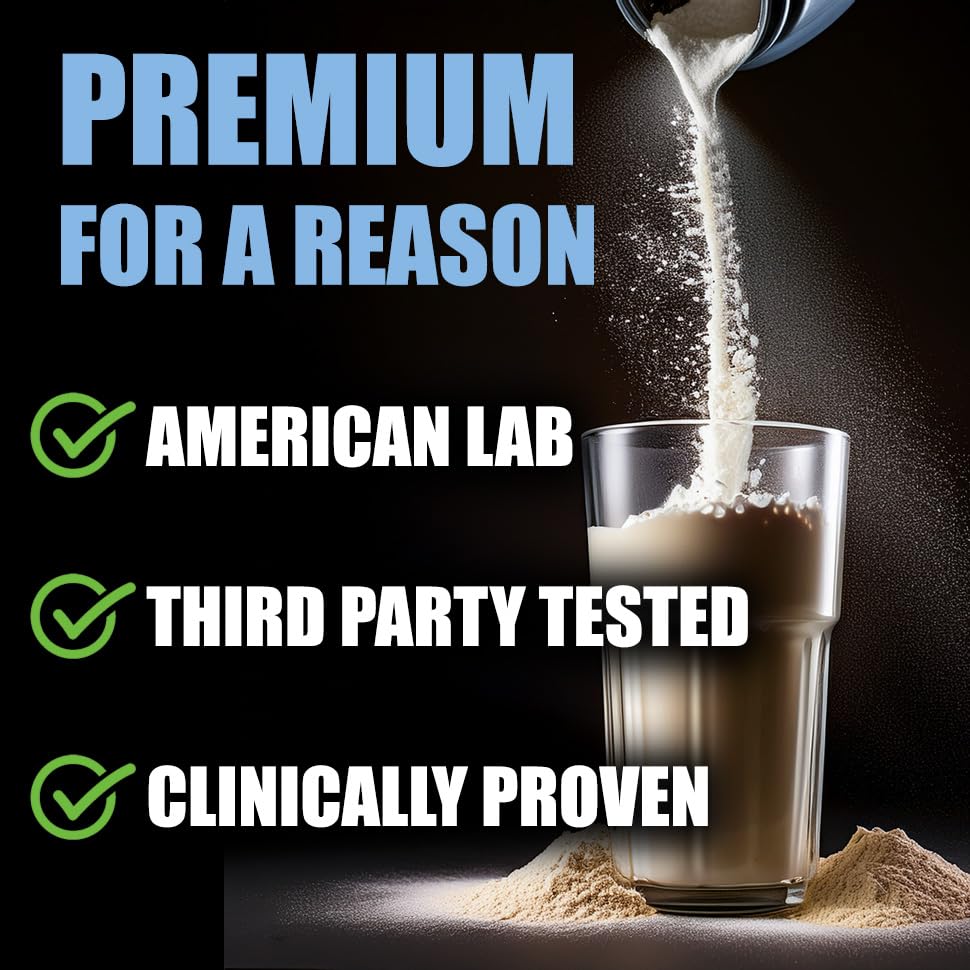 Knowman Labs collagen powder dissolves easily in water for quick shakes.