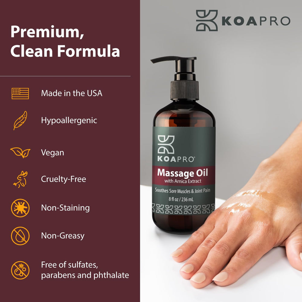 KOAPRO oil after a workout session supporting comfortable massage experiences