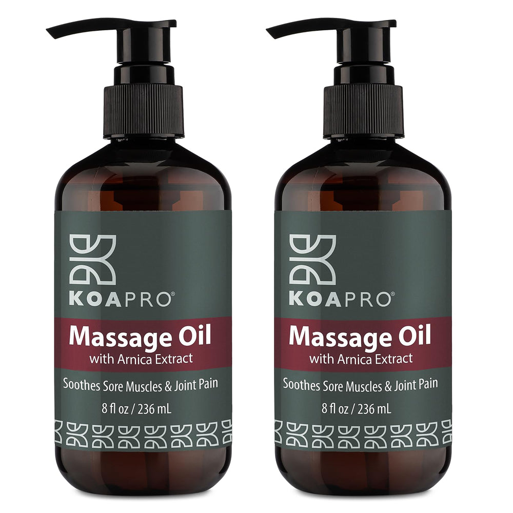 KOAPro Lavender massage oil bottle delivers calming aroma and smooth glide for full-body massage.