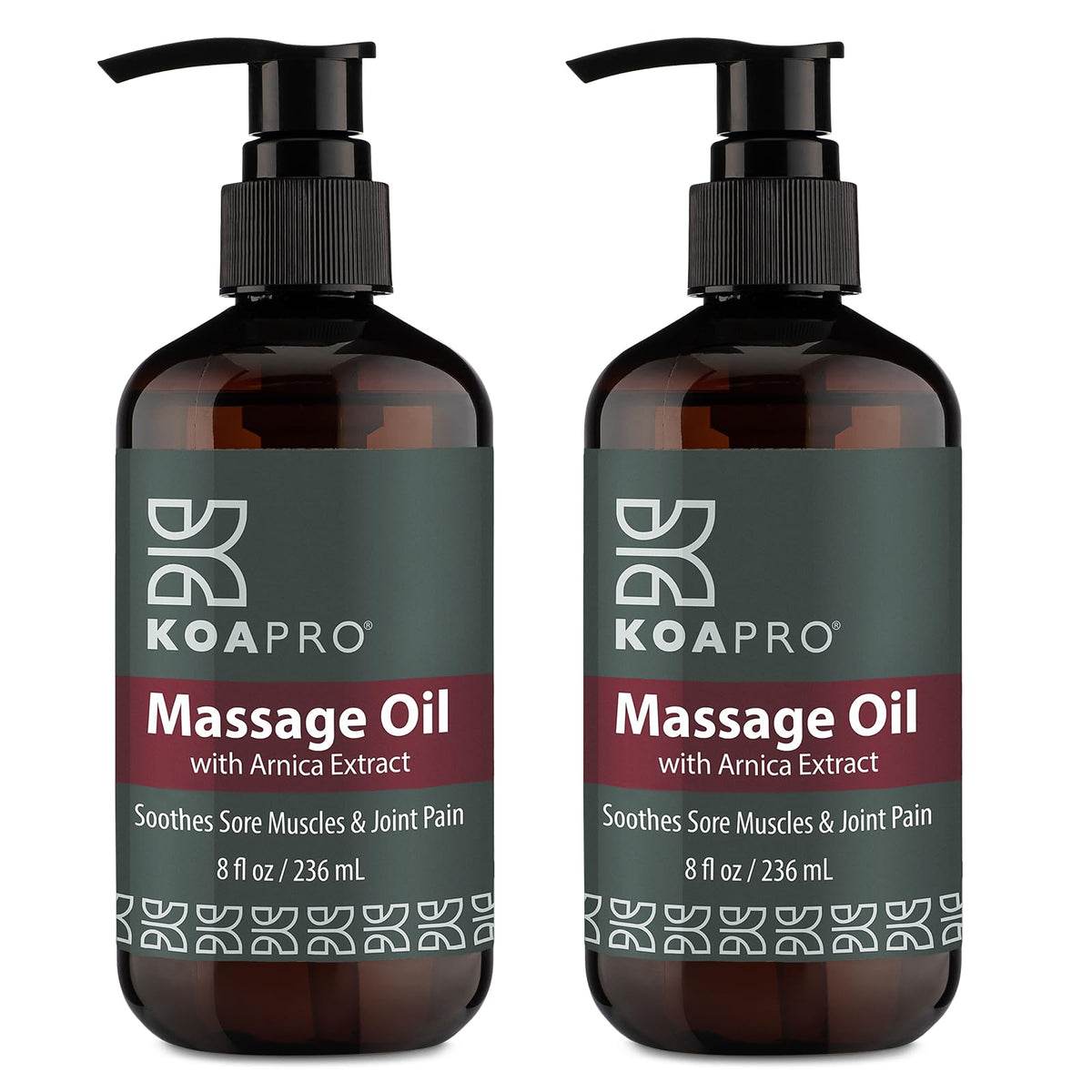 KOAPro Lavender massage oil bottle delivers calming aroma and smooth glide for full-body massage.