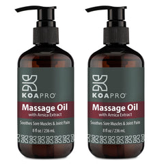 KOAPro Lavender massage oil bottle delivers calming aroma and smooth glide for full-body massage.