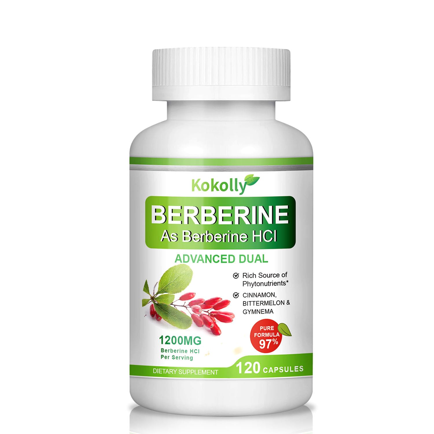 KOKOLLY Berberine bottle front view for daily wellness support