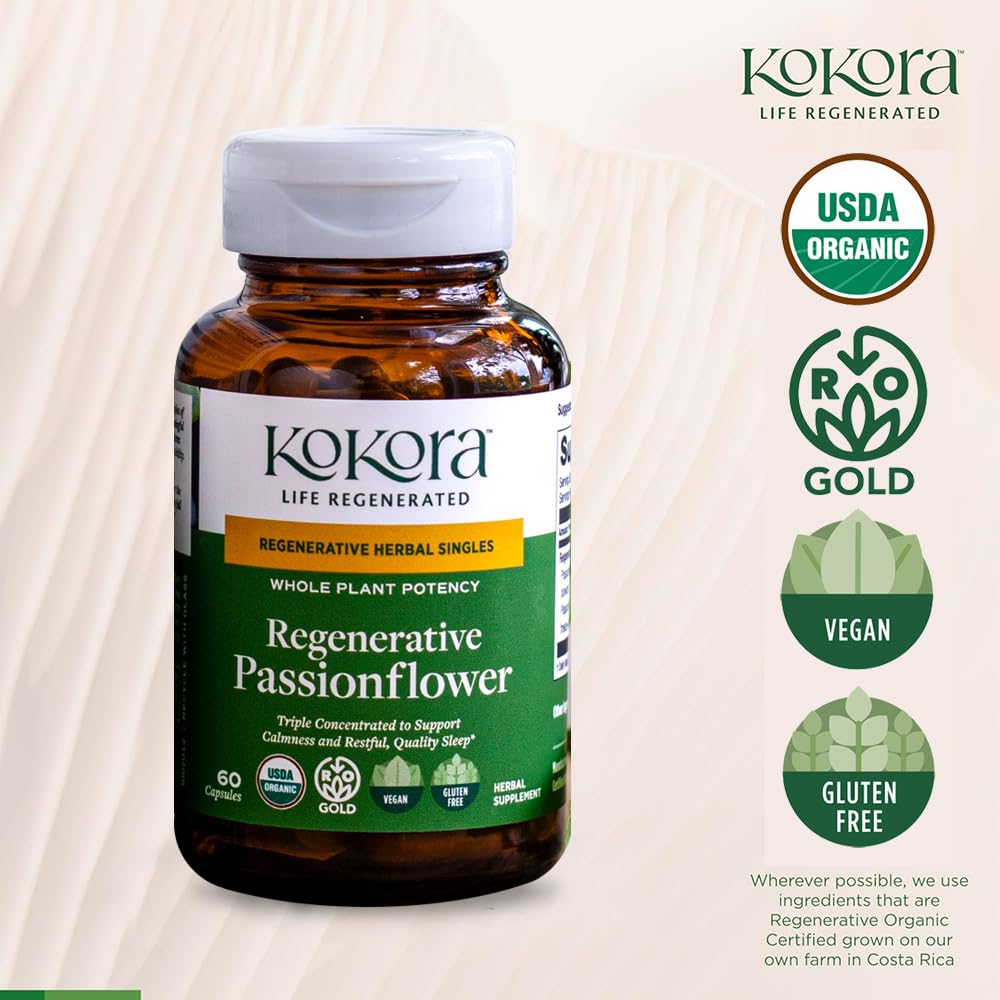 Kokora organic certification and regenerative farming on trusted label.