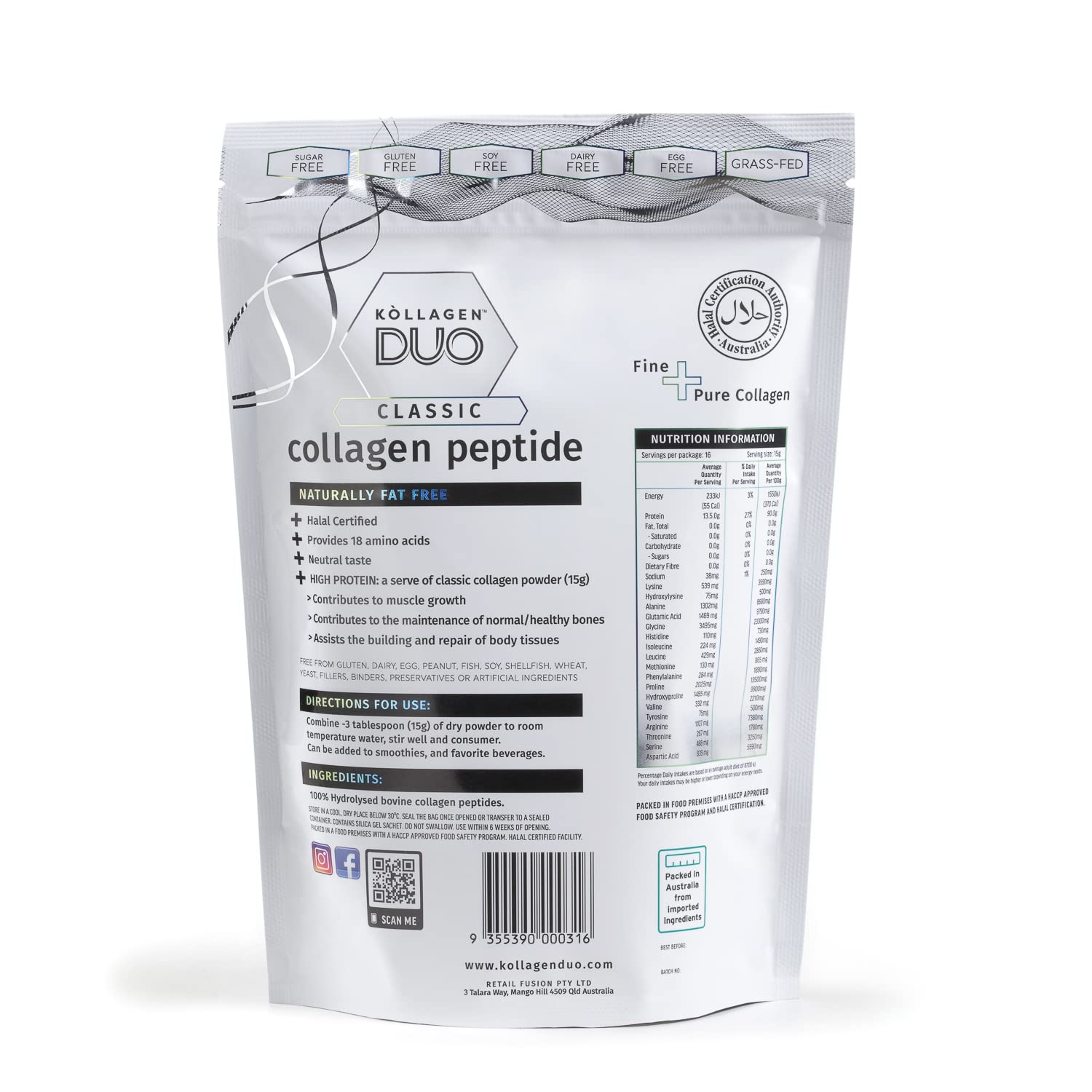 KOLLAGEN DUO gluten-free powder ready for sensitive diets