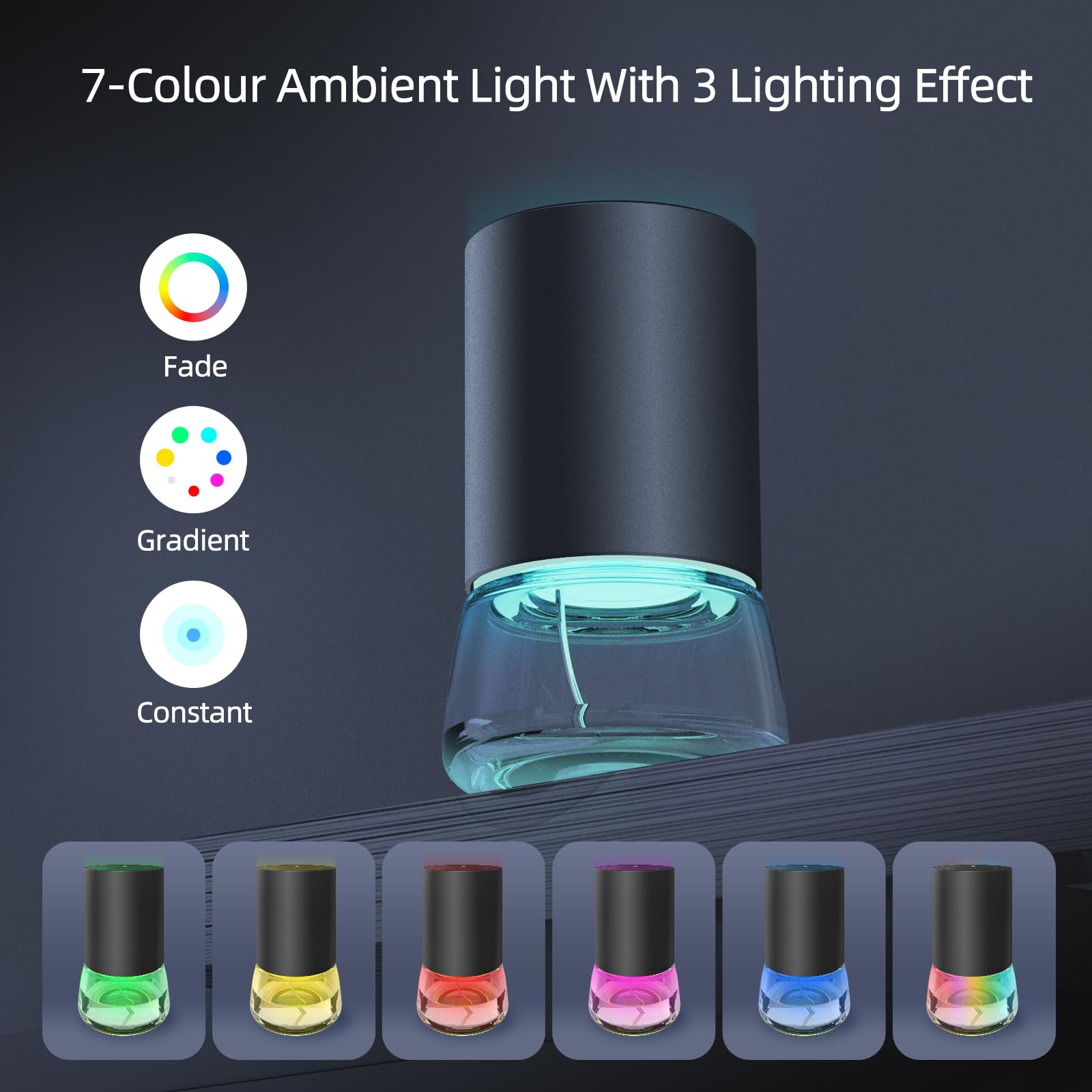 KONCHILE diffuser offers up to 36 hours battery life with lights off.