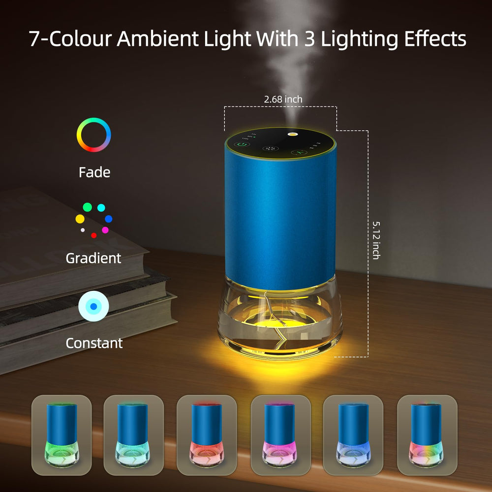KONCHILE battery-powered diffuser provides cordless portability with USB-C charging.