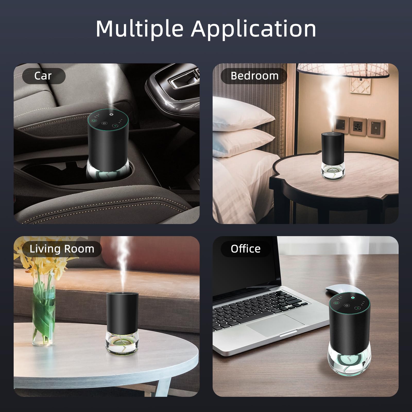 KONCHILE car diffuser use is convenient for on-the-go relaxation.