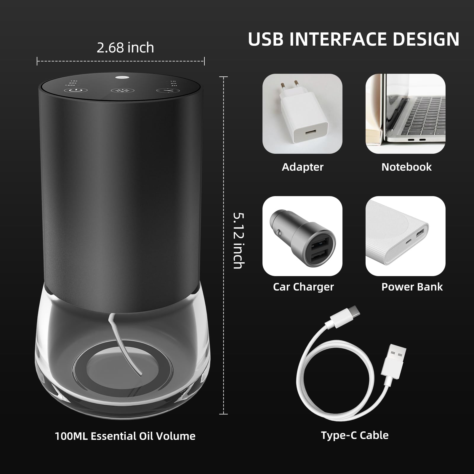 KONCHILE compact portable design fits car interiors and small rooms.