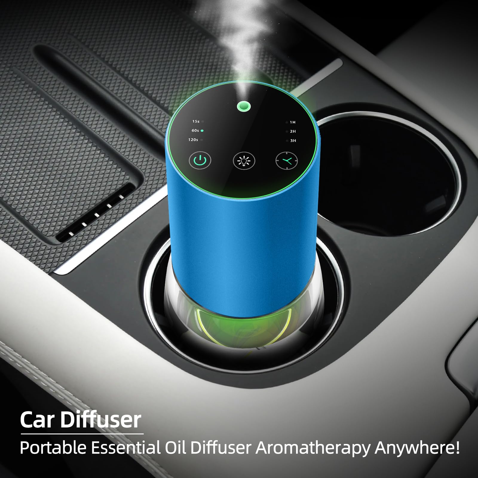 KONCHILE LED seven-color blue diffuser creates ambient lighting alongside fragrance.