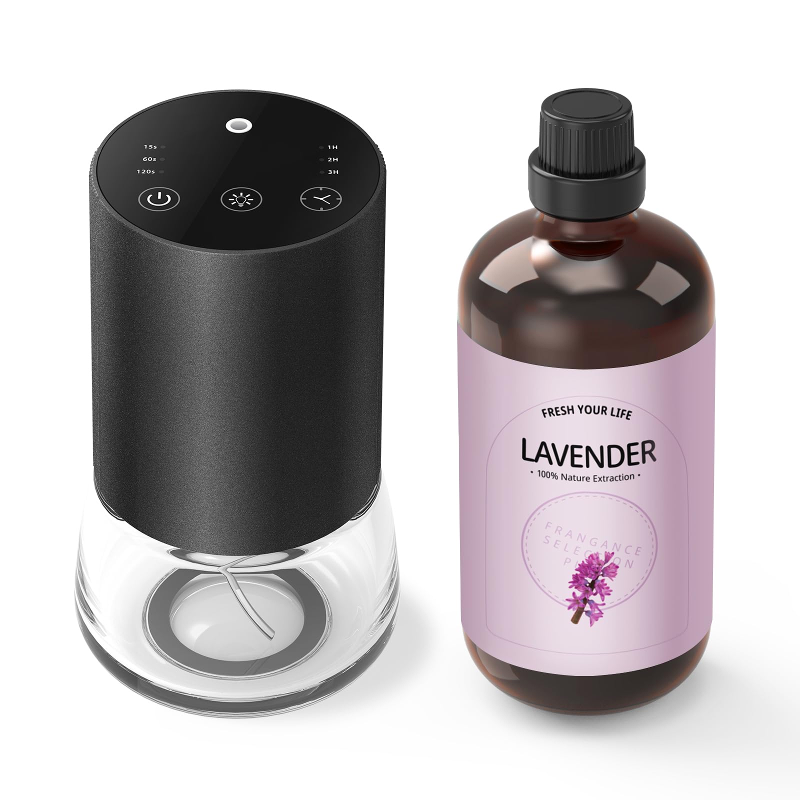 KONCHILE waterless diffuser with 100ml capacity for longer scent coverage.