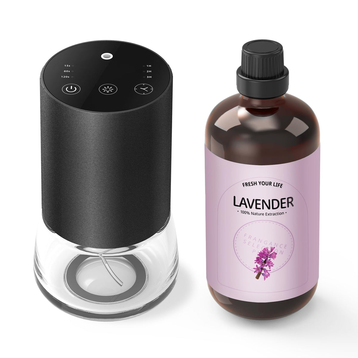 KONCHILE waterless diffuser with 100ml capacity for longer scent coverage.
