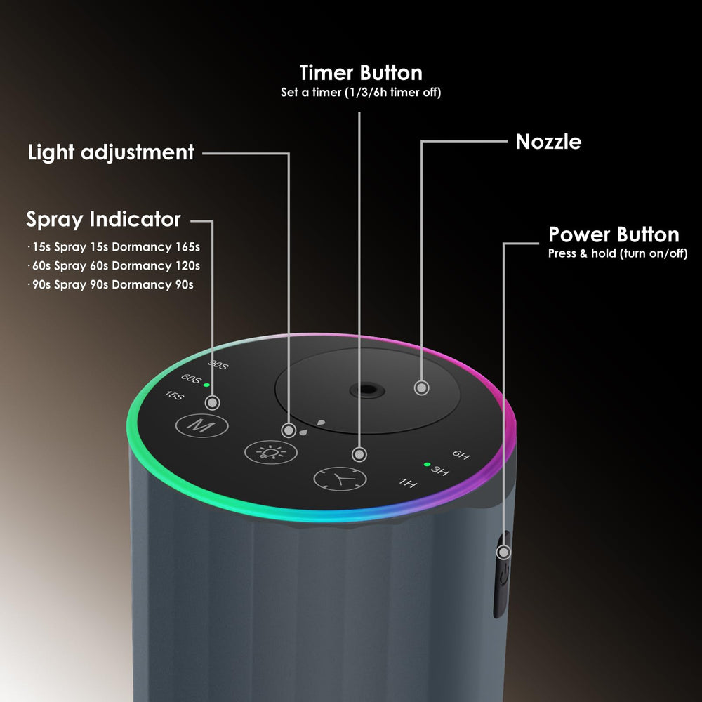 KONCHILE Waterless Diffuser battery-powered for cord-free aromatherapy anywhere.