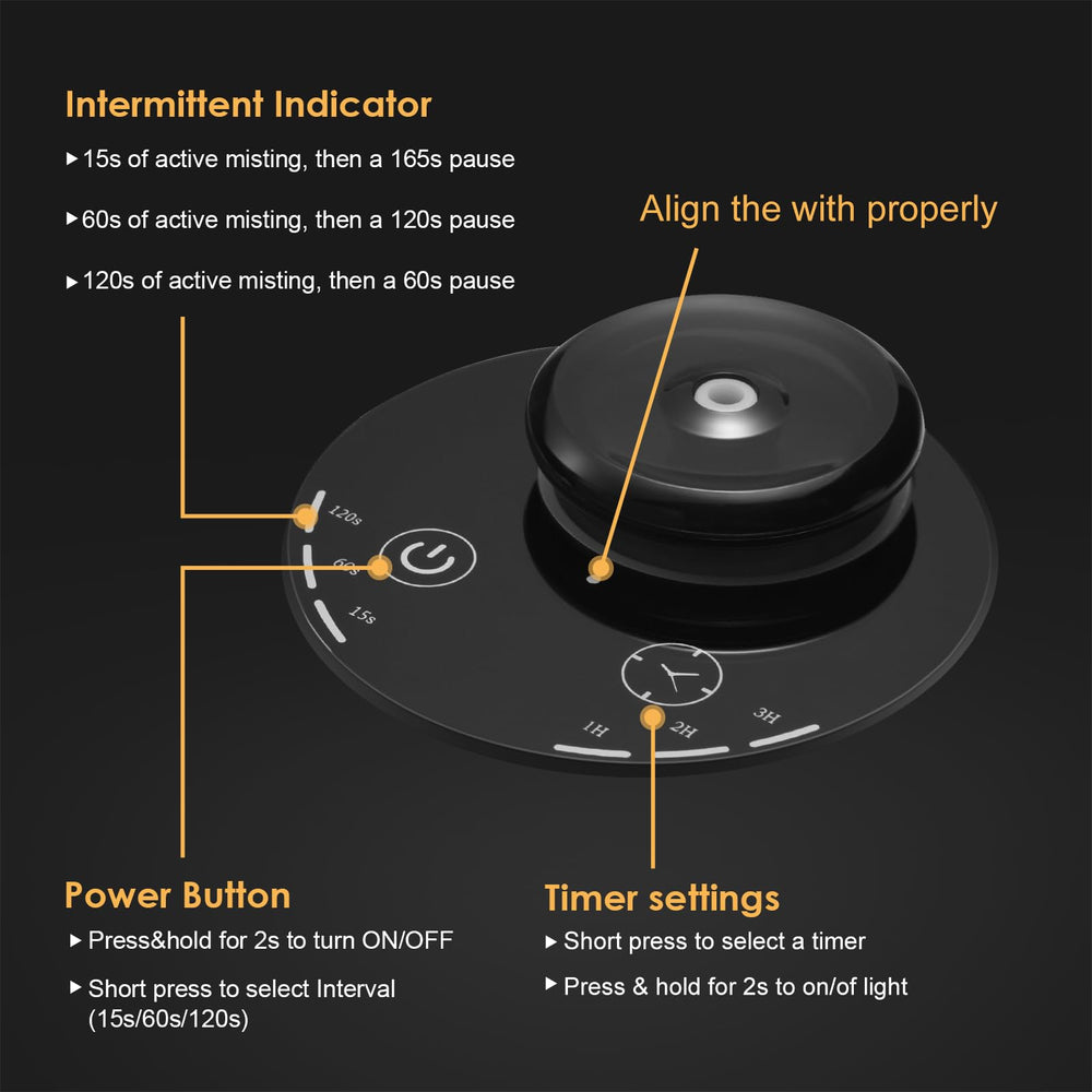 KONCHILE diffuser with multi-color LED light panel creates mood lighting.