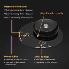 KONCHILE diffuser with multi-color LED light panel creates mood lighting.