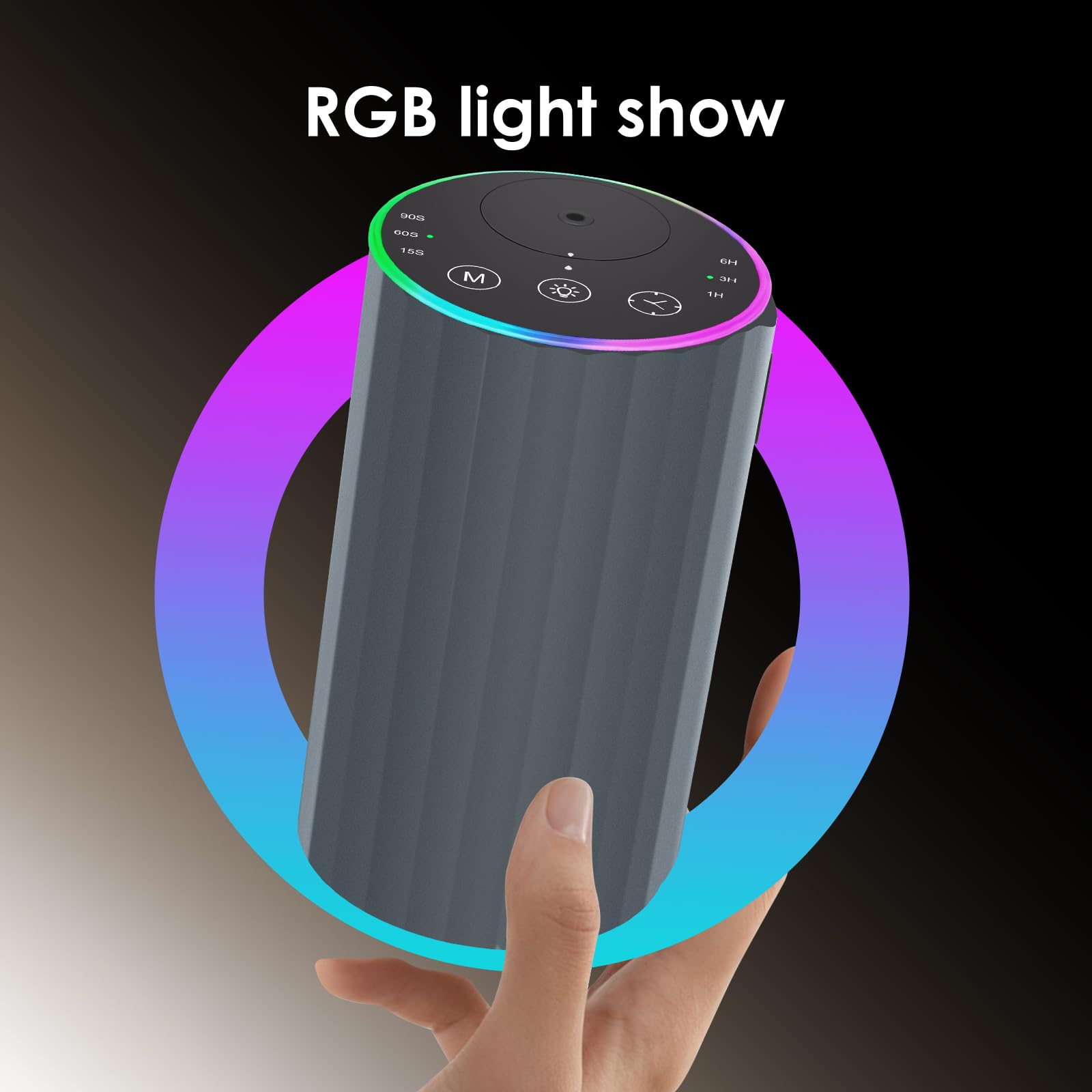 KONCHILE Waterless Diffuser in car cup holder ideal for travel fragrance.