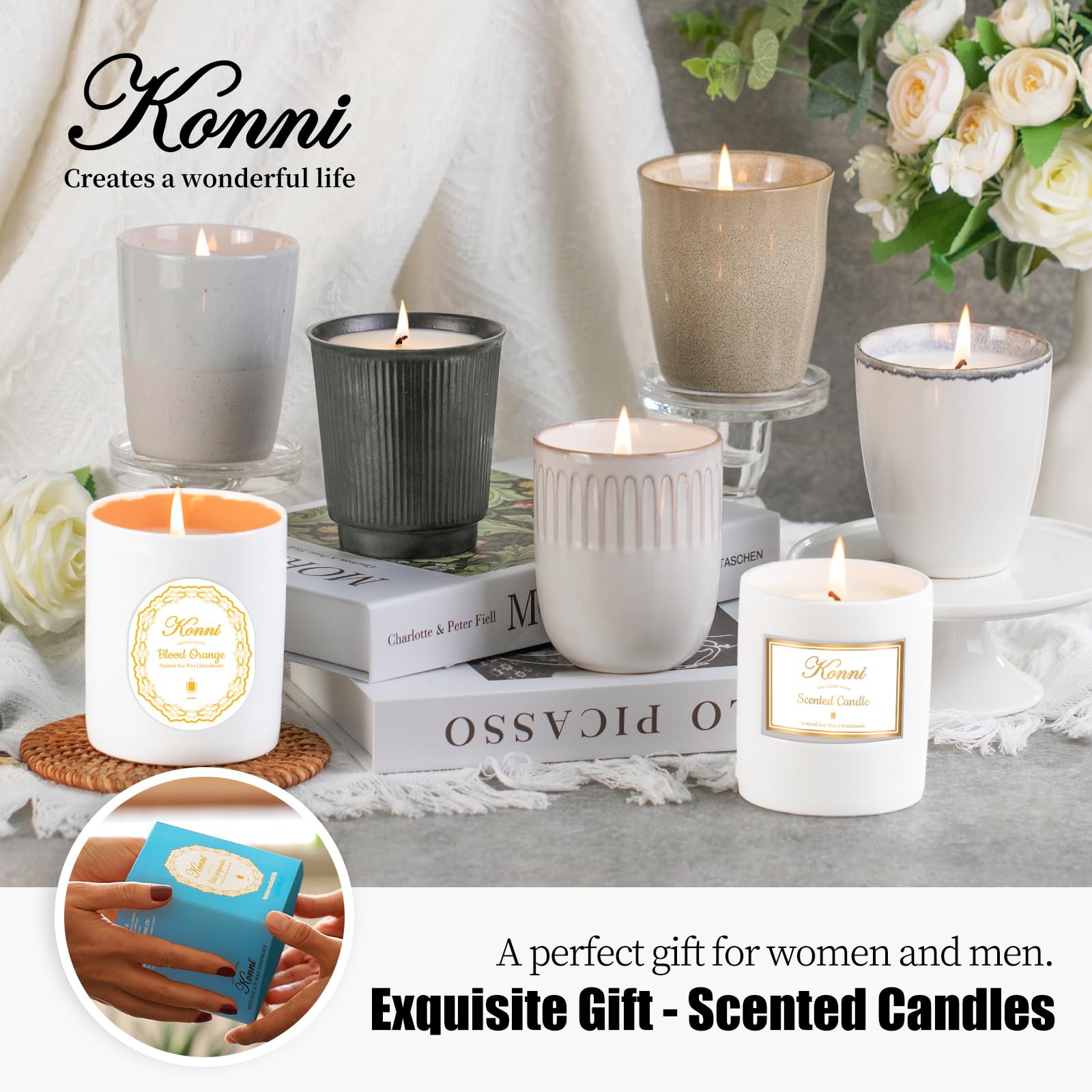 KONNI candle with lead-free wick ensures safer burning with minimal soot