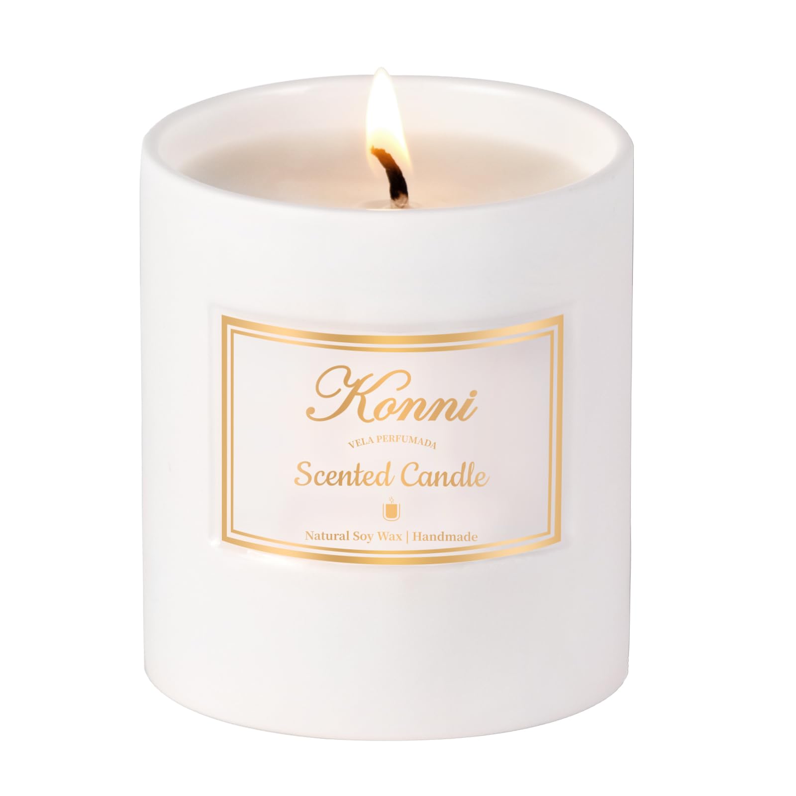 KONNI scented candle in pine-cypress jar for a bright natural fragrance in any room