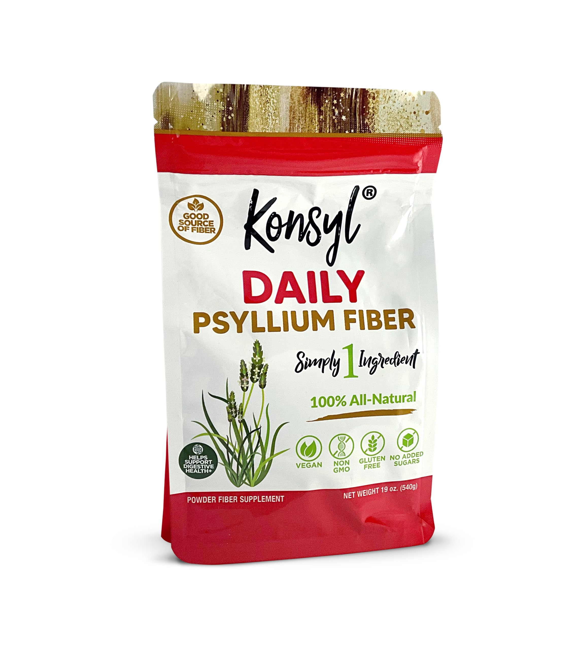 Konsyl Daily Psyllium Fiber Powder bottle for daily digestive support.