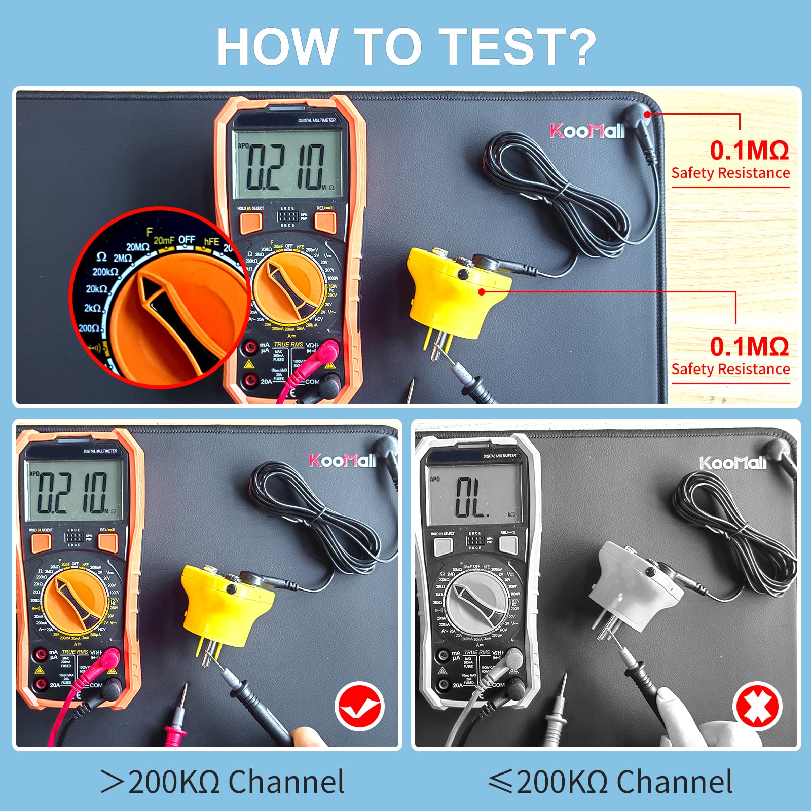 KooMall Outlet Tester verifies proper grounding.