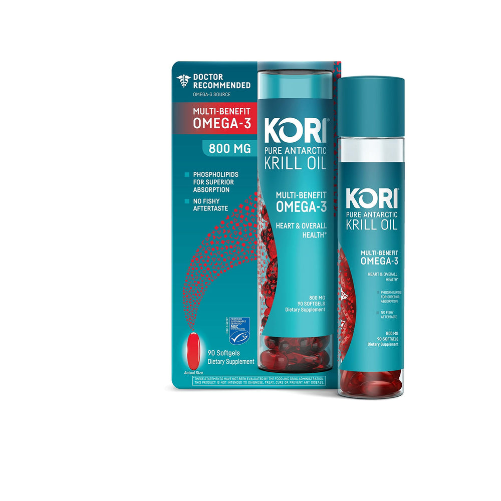 Kori Krill phospholipid formula close-up emphasizing enhanced absorption.