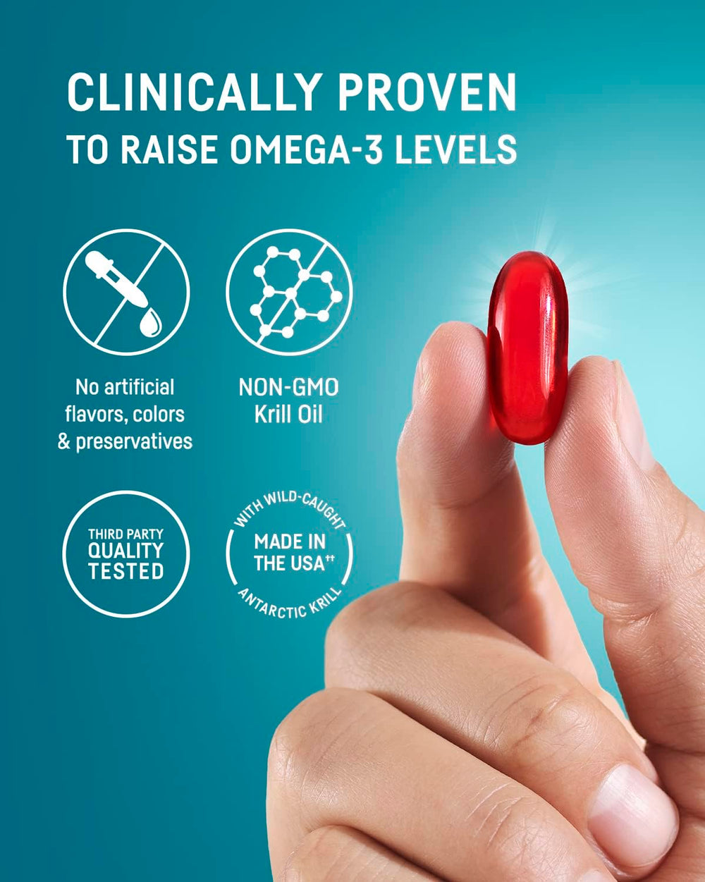 Kori Krill sustainability seal on packaging.